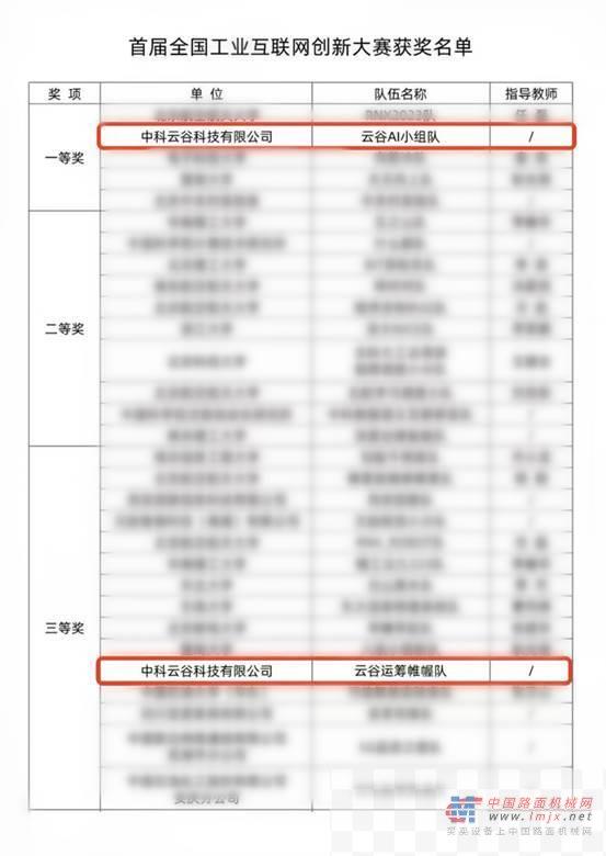 数字先锋“华山论剑”，中联重科中科云谷斩获一等奖